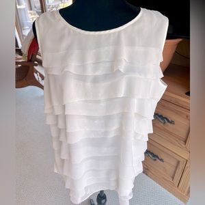 Ivory tiered, layered tank from WHBM White House Black Market. Size 16